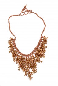 Cascade Bead Coral Necklace